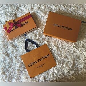 Various Authentic Louis Vuitton 2 Boxes & 1 Bag